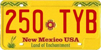 NM license plate 250TYB