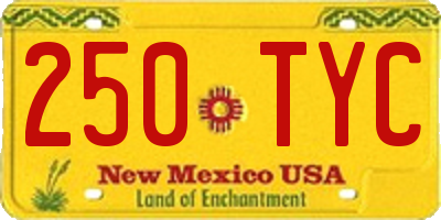 NM license plate 250TYC