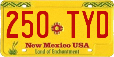 NM license plate 250TYD