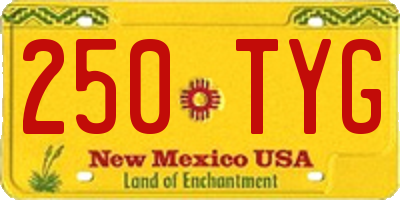 NM license plate 250TYG