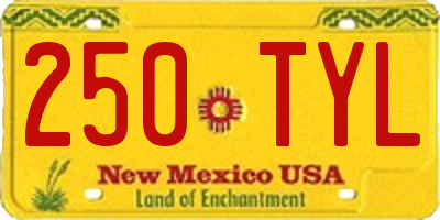 NM license plate 250TYL