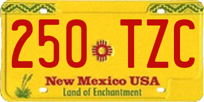 NM license plate 250TZC