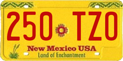 NM license plate 250TZO