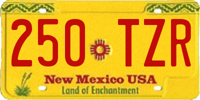 NM license plate 250TZR