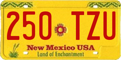 NM license plate 250TZU