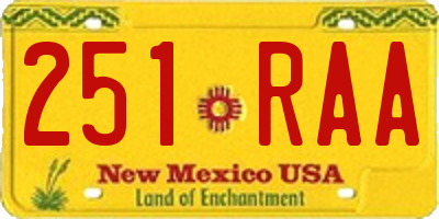 NM license plate 251RAA