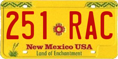 NM license plate 251RAC