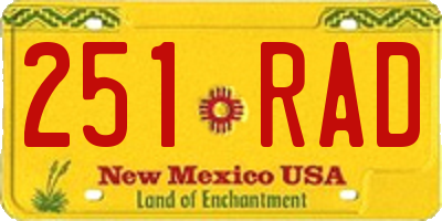 NM license plate 251RAD