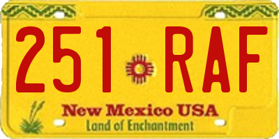 NM license plate 251RAF