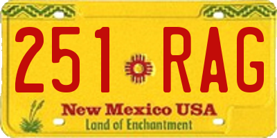 NM license plate 251RAG