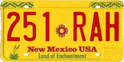 NM license plate 251RAH