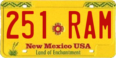 NM license plate 251RAM