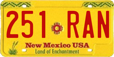 NM license plate 251RAN