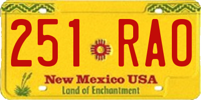 NM license plate 251RAO