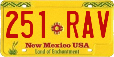 NM license plate 251RAV