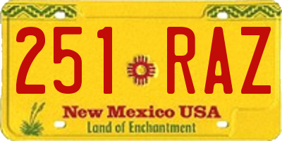 NM license plate 251RAZ