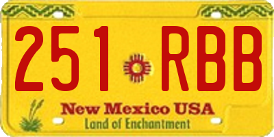 NM license plate 251RBB