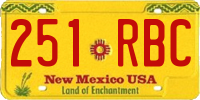 NM license plate 251RBC