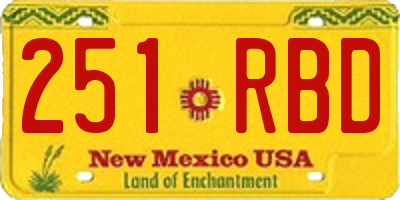 NM license plate 251RBD