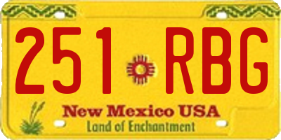 NM license plate 251RBG