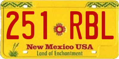 NM license plate 251RBL