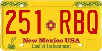 NM license plate 251RBQ