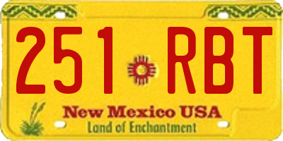 NM license plate 251RBT