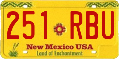 NM license plate 251RBU