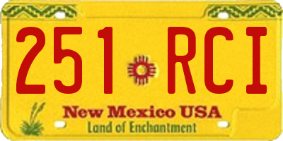 NM license plate 251RCI