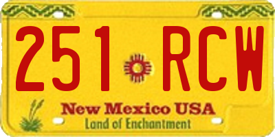 NM license plate 251RCW
