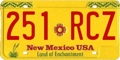 NM license plate 251RCZ