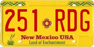 NM license plate 251RDG