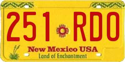 NM license plate 251RDO