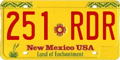 NM license plate 251RDR