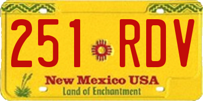 NM license plate 251RDV