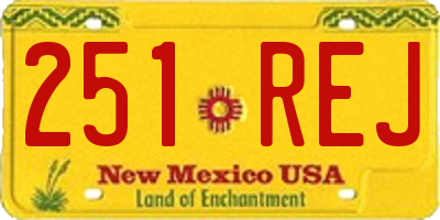 NM license plate 251REJ