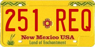 NM license plate 251REQ