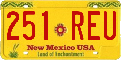 NM license plate 251REU