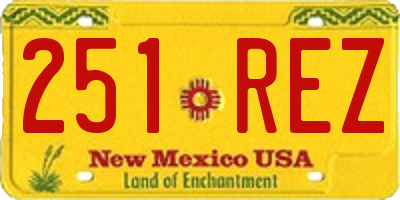 NM license plate 251REZ