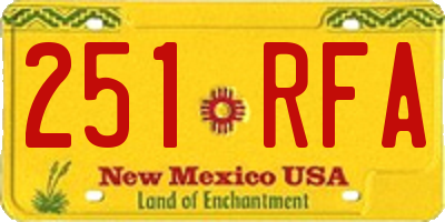 NM license plate 251RFA