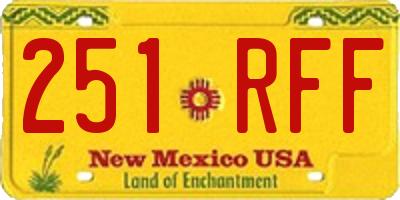 NM license plate 251RFF