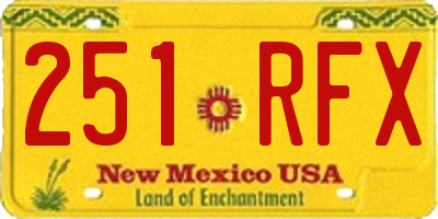 NM license plate 251RFX