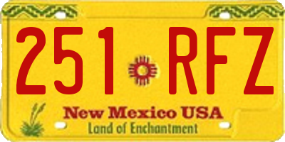 NM license plate 251RFZ