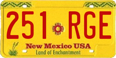 NM license plate 251RGE