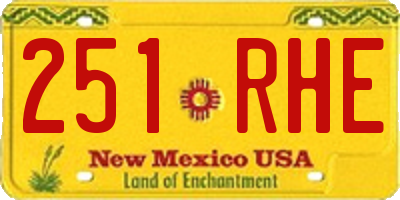 NM license plate 251RHE