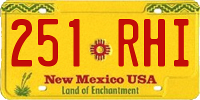 NM license plate 251RHI