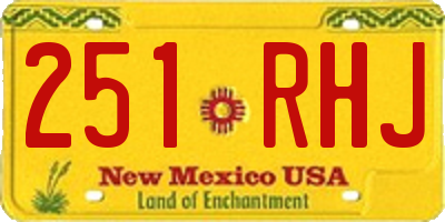 NM license plate 251RHJ