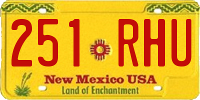 NM license plate 251RHU