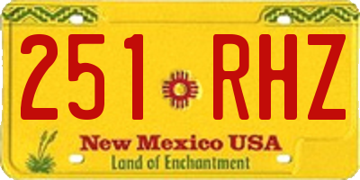 NM license plate 251RHZ