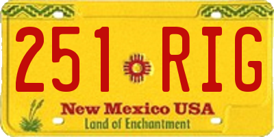 NM license plate 251RIG
